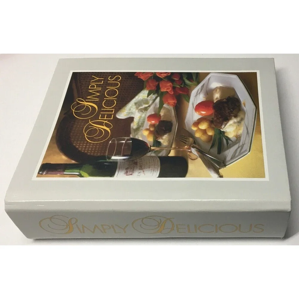 Simply Delicious Recipe 2 Ring Binder Cooking Vintage Menu Meal Planning RGUC